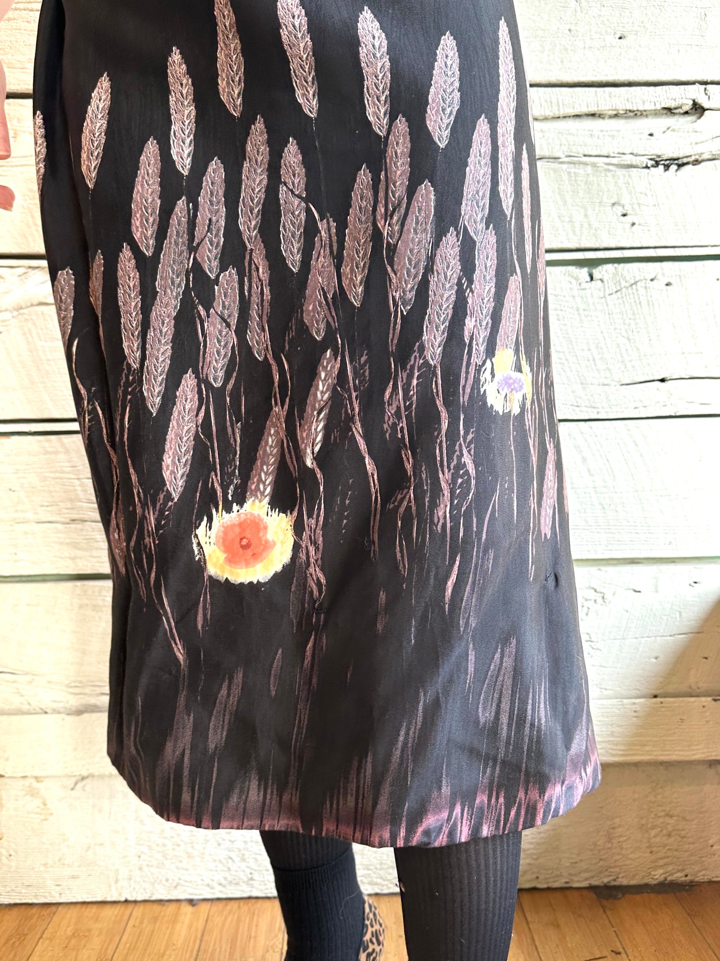 1998 Prada wheat printed skirt