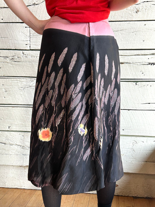 1998 Prada wheat printed skirt