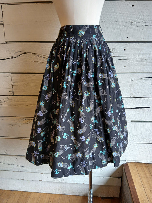 1950s Floral Lion Skirt