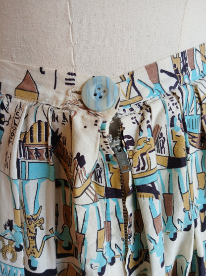 1950s Egyptian Print Skirt