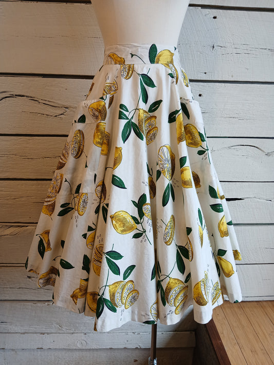 1950s Lemon Skirt with Pockets