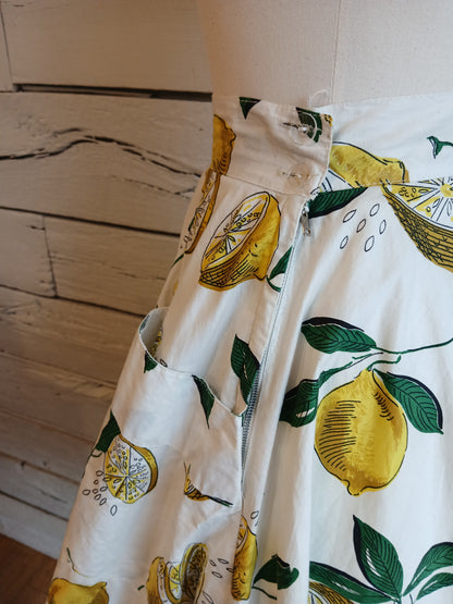 1950s Lemon Skirt with Pockets