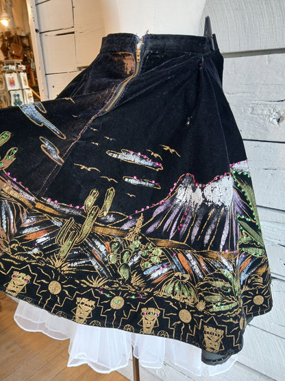 1950s Hand-painted Eagle vs Snake Skirt