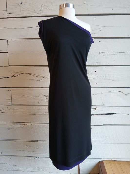 1980s Asymmetrical Jean Muir Cocktail Dress