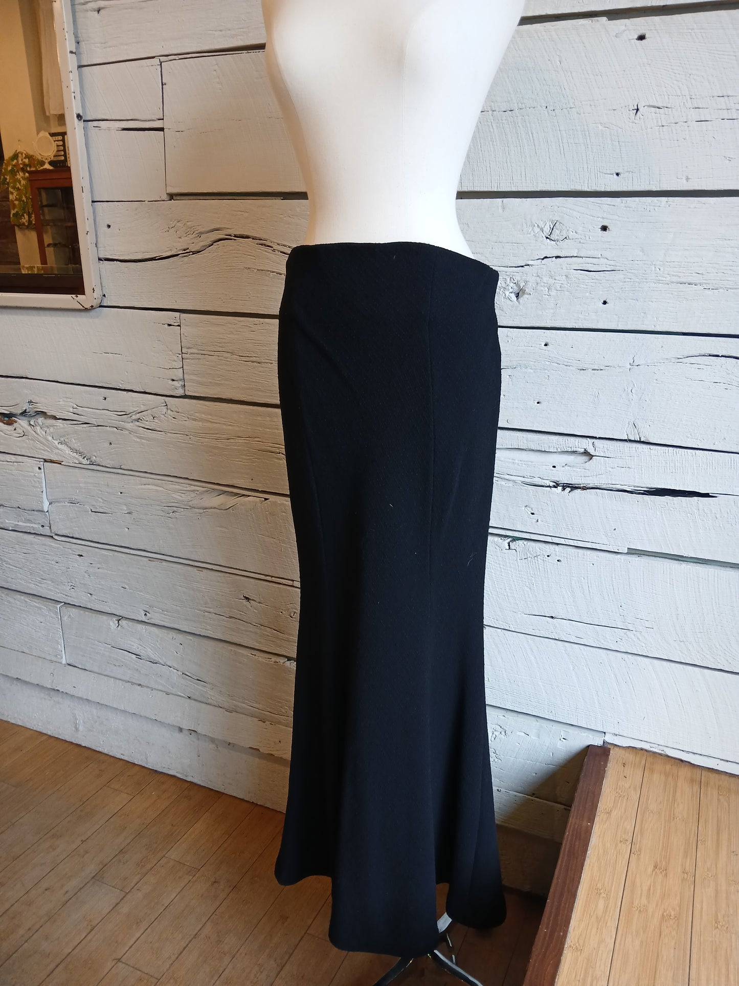 1990s DKNY Wool Knit Low-back Skirt