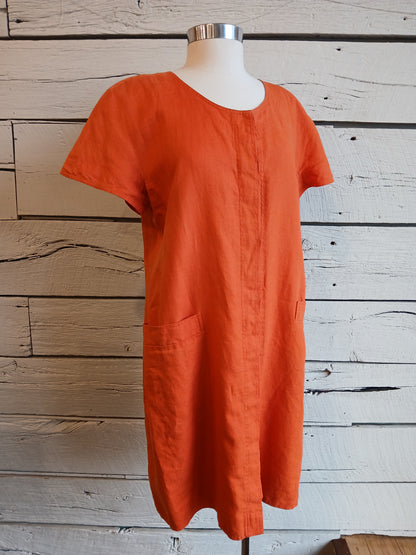 1980s Orange Linen Gucci Dress