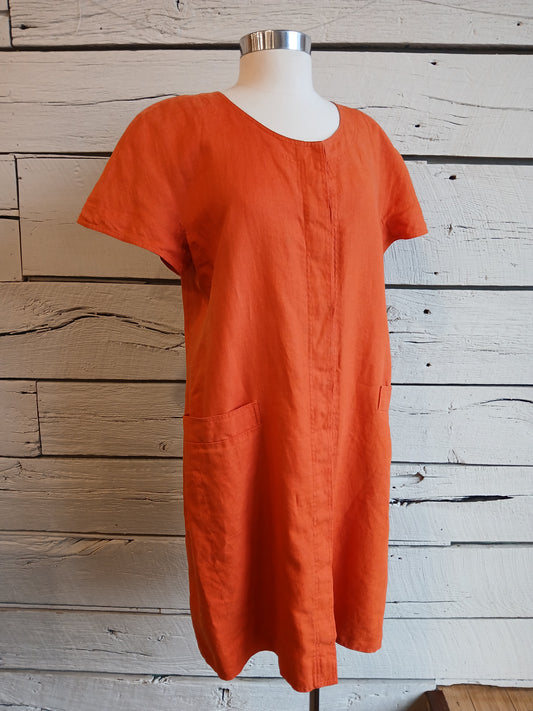 1980s Orange Linen Gucci Dress
