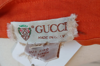 1980s Orange Linen Gucci Dress