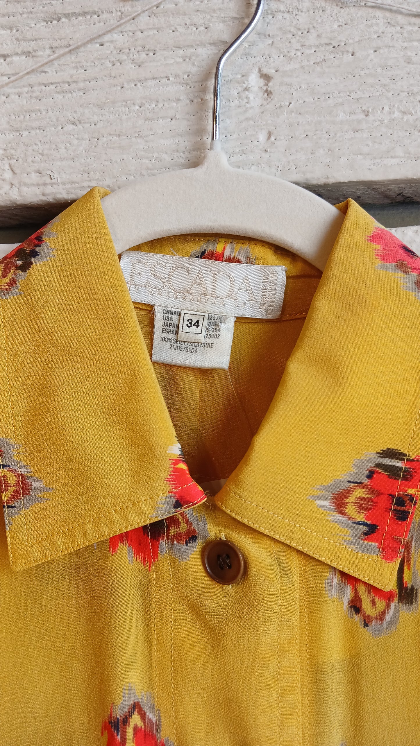 1990s Yellow Floral Escada Blouse