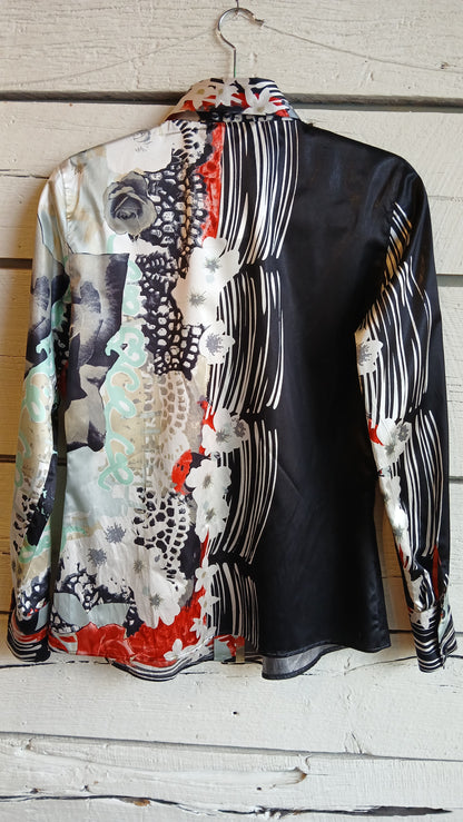 1990s Abstract Floral Armani Blouse