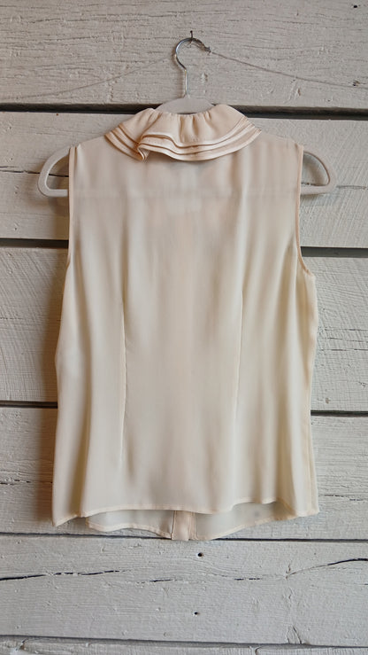 1990s Sleeveless Escada Ruffle Blouse