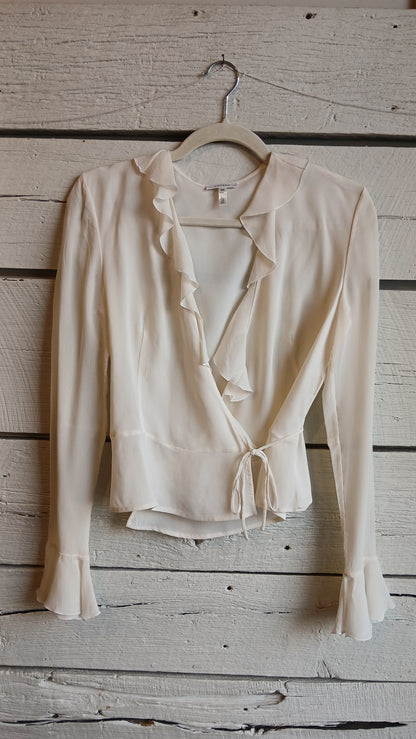 2000s Cream Escada Wrap Blouse