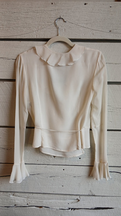 2000s Cream Escada Wrap Blouse
