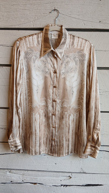 1990s Tiger Print Escada Blouse