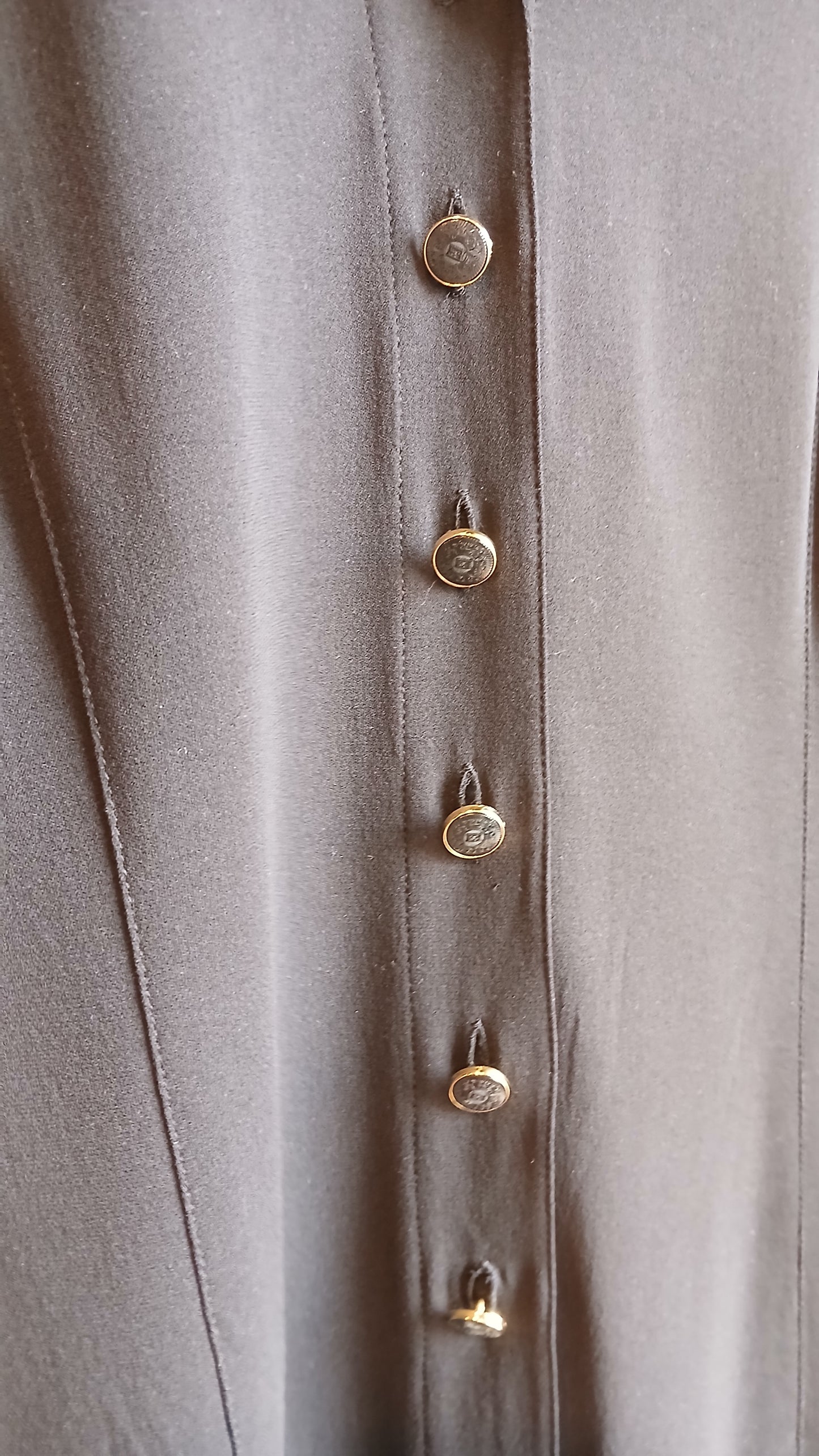 1980s Black Faux-French Cuff Escada Blouse