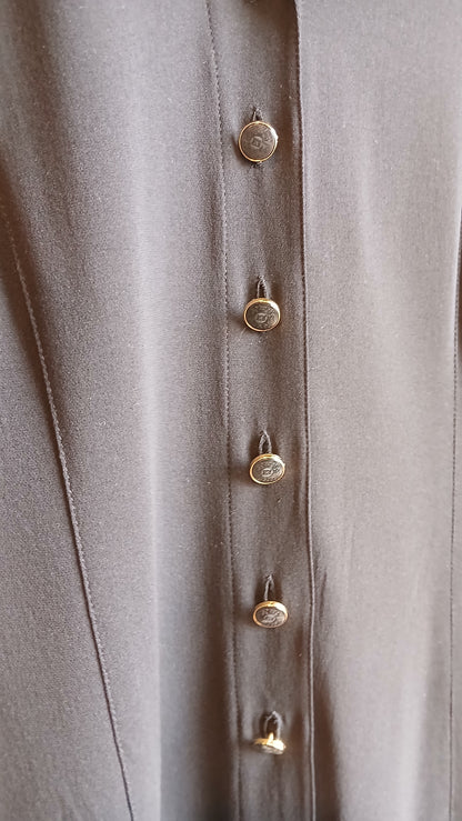 1980s Black Faux-French Cuff Escada Blouse