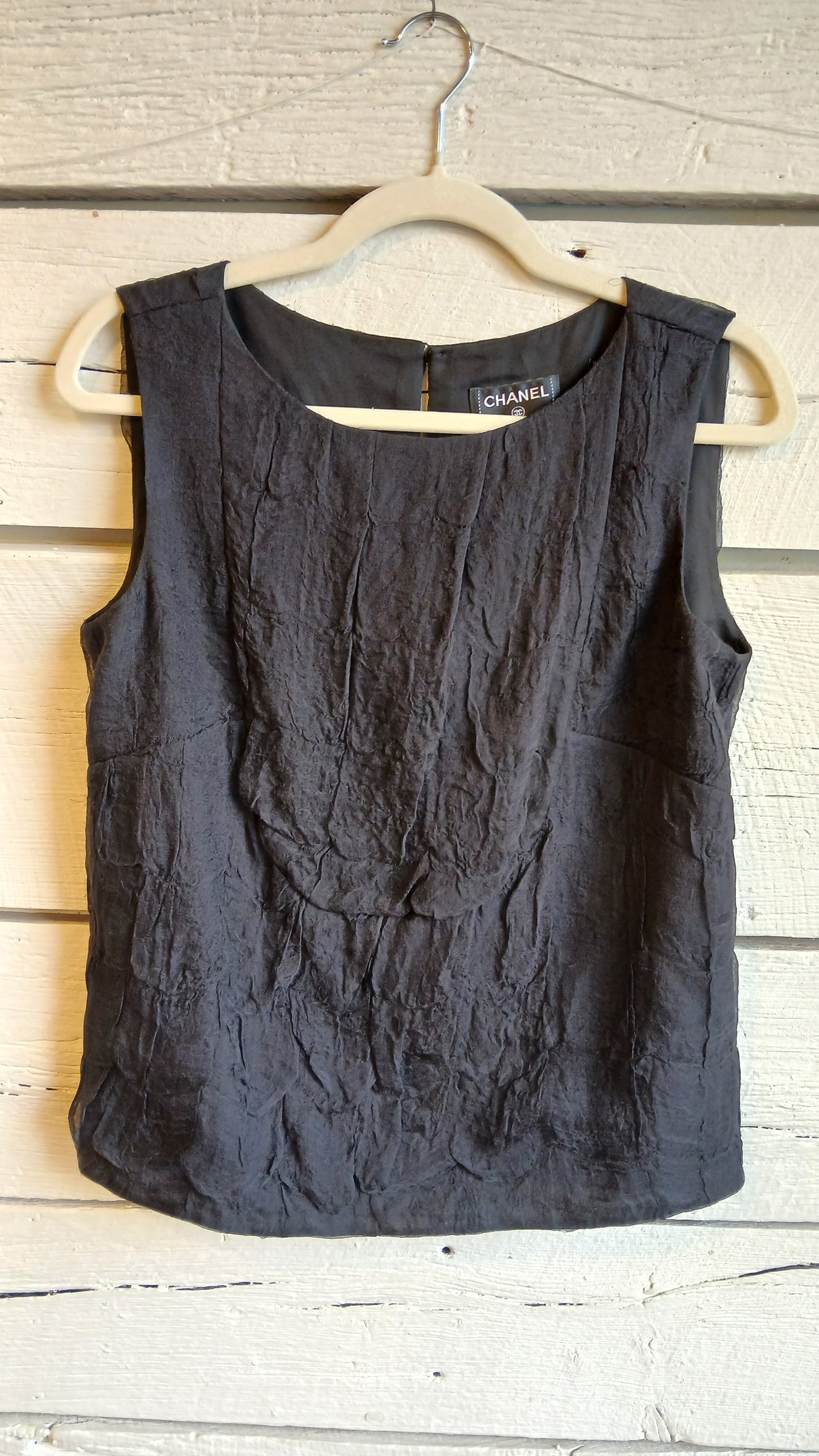 Chanel Textured Silk Sleeveless Blouse