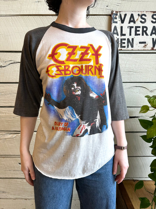 1981 Ozzy Ozbourne Diary of a Madman raglan