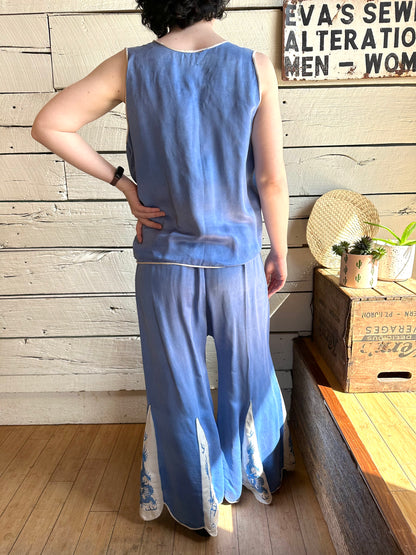 1920s/1930s dragon embroidered silk pajamas