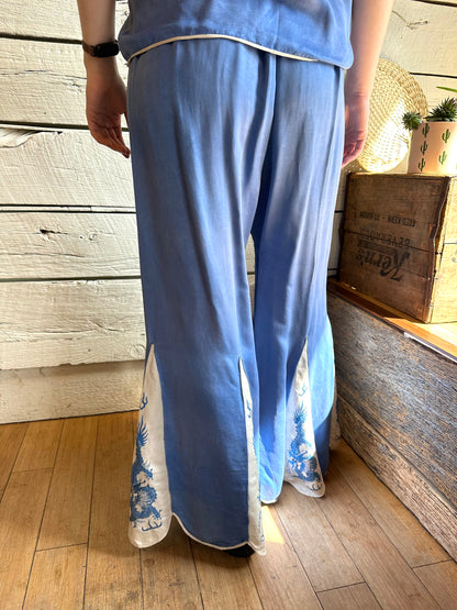 1920s/1930s dragon embroidered silk pajamas