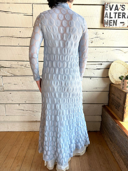 1930s/1940s blue dot fishnet duster