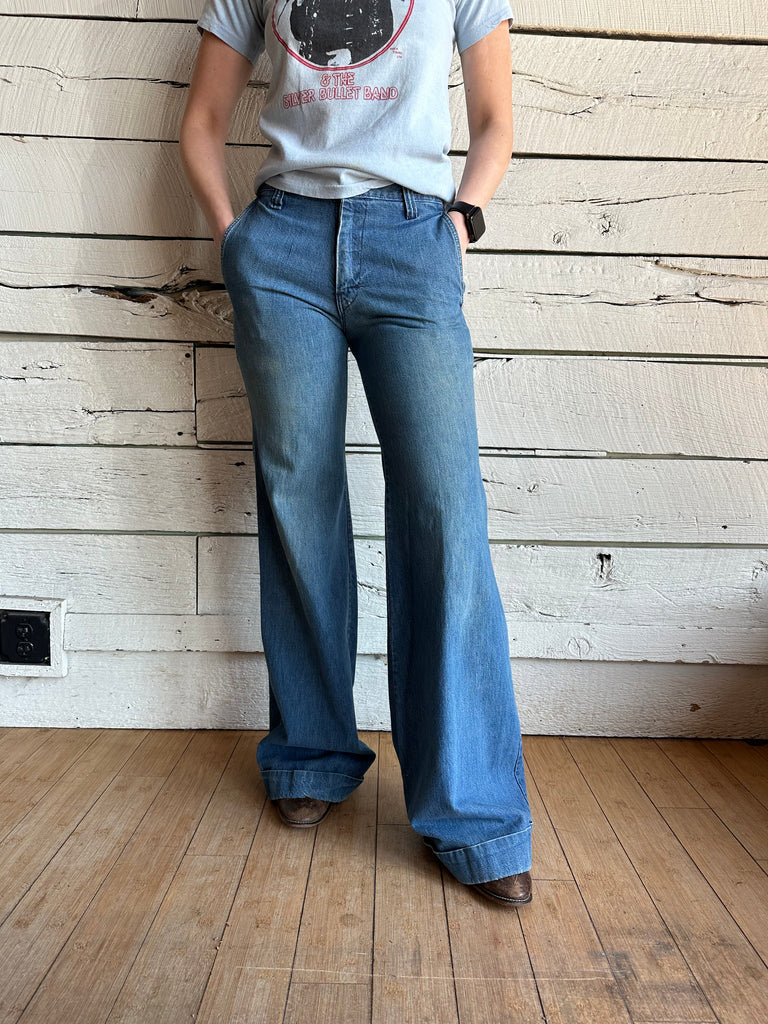 1970s baggy denim bell bottoms – Lost and Found Vintage