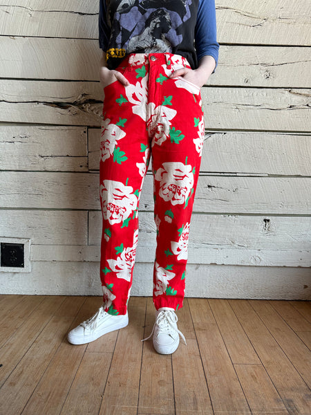 1990s Moschino floral pants