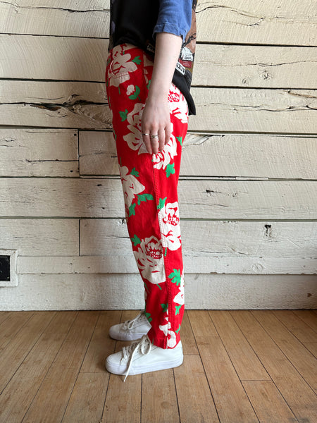 1990s Moschino floral pants