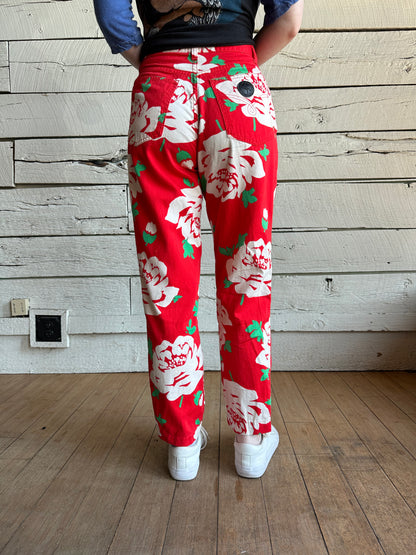 1990s Moschino floral pants
