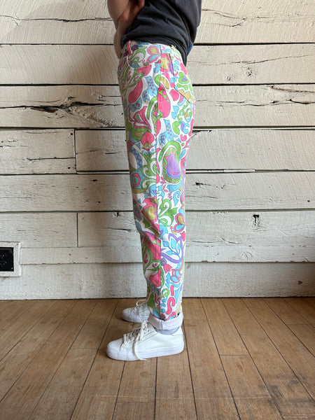 1990s psychedelic printed jeans