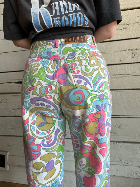 1990s psychedelic printed jeans