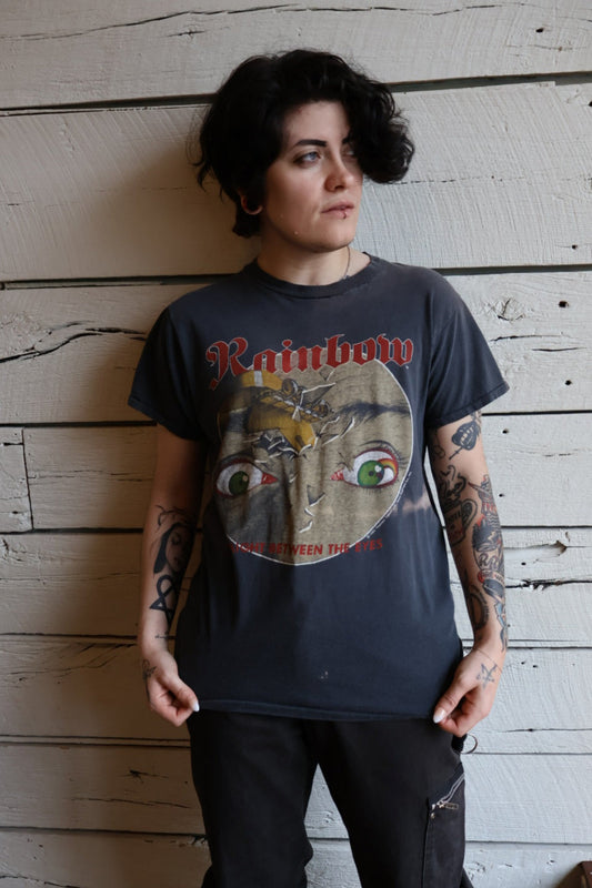 1982 Rainbow Straight Between the Eyes Tour Tee