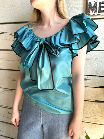 1970s/1980s Saint Laurent ruffle blouse