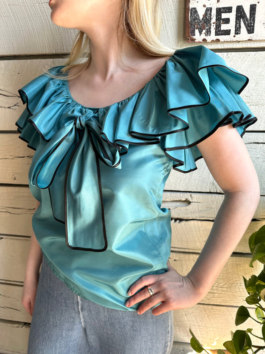 1970s/1980s Saint Laurent ruffle blouse