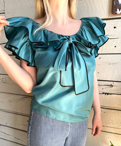 1970s/1980s Saint Laurent ruffle blouse