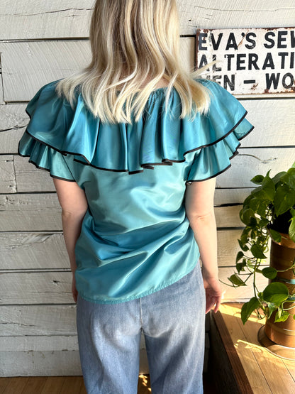 1970s/1980s Saint Laurent ruffle blouse