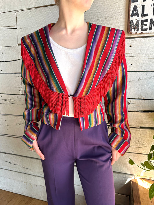 1980s/1990s Southwestern multicolor fringe jacket