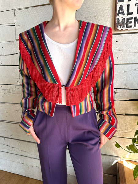 1980s/1990s Southwestern multicolor fringe jacket