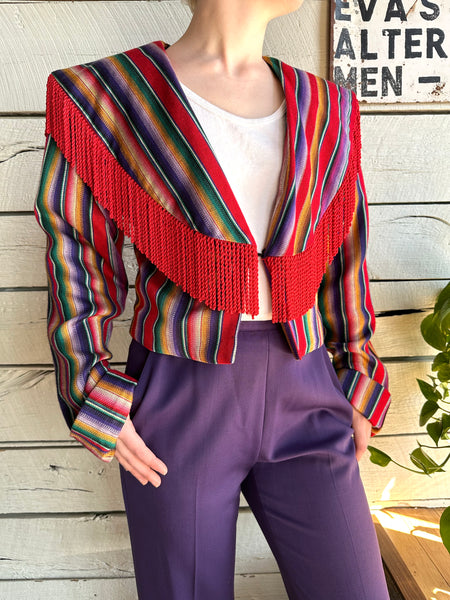 1980s/1990s Southwestern multicolor fringe jacket