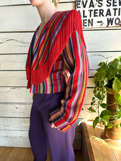 1980s/1990s Southwestern multicolor fringe jacket