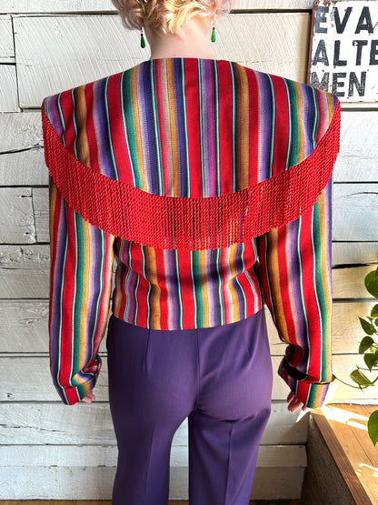1980s/1990s Southwestern multicolor fringe jacket