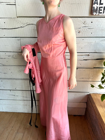 1930s taffeta dress with matching capelet