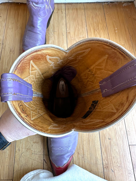 1970s/1980s Tony Lama lavender cowboy boots