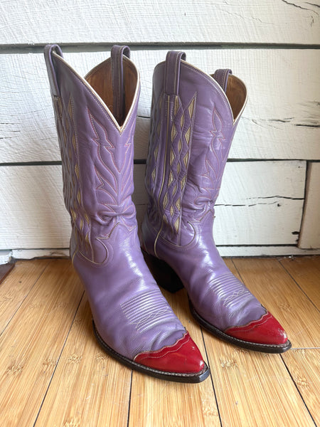 1970s/1980s Tony Lama lavender cowboy boots