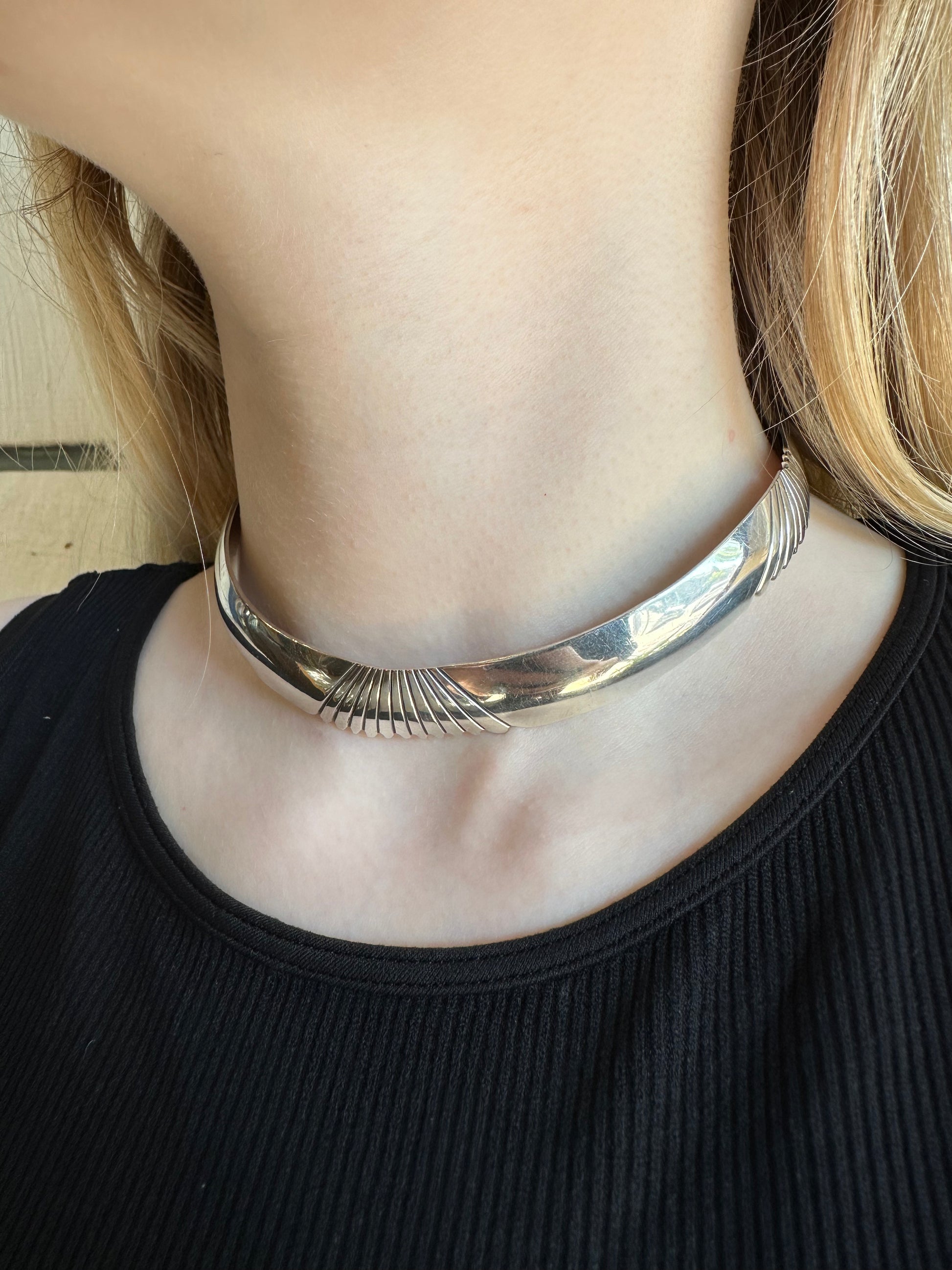 Vintage sterling silver choker necklace hotsell