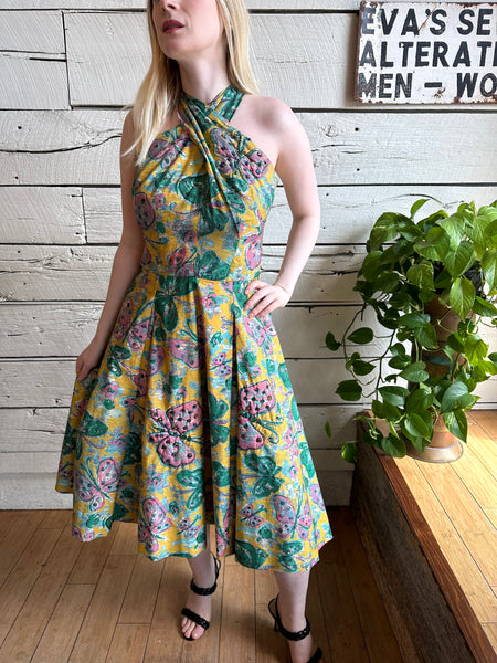 1950s butterfly dress