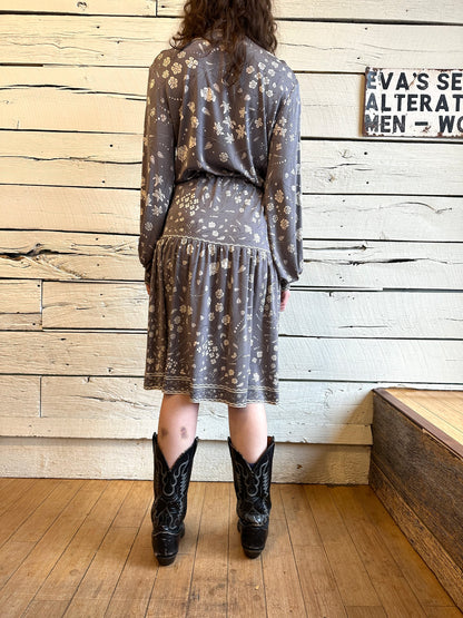 1970s Emilio Pucci gray and white dress