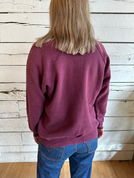 1980s Cross Village Michigan maroon sweatshirt