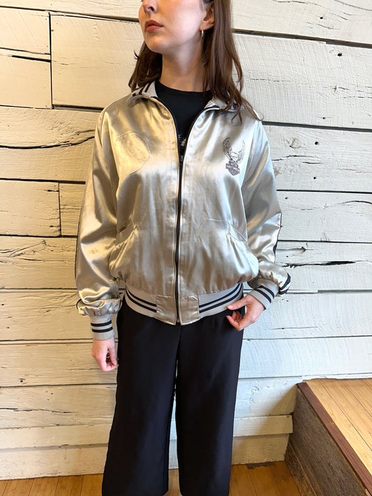 1970s AMF Harley Davidson satin bomber jacket