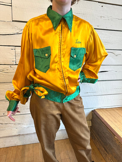1940s satin bowling jacket